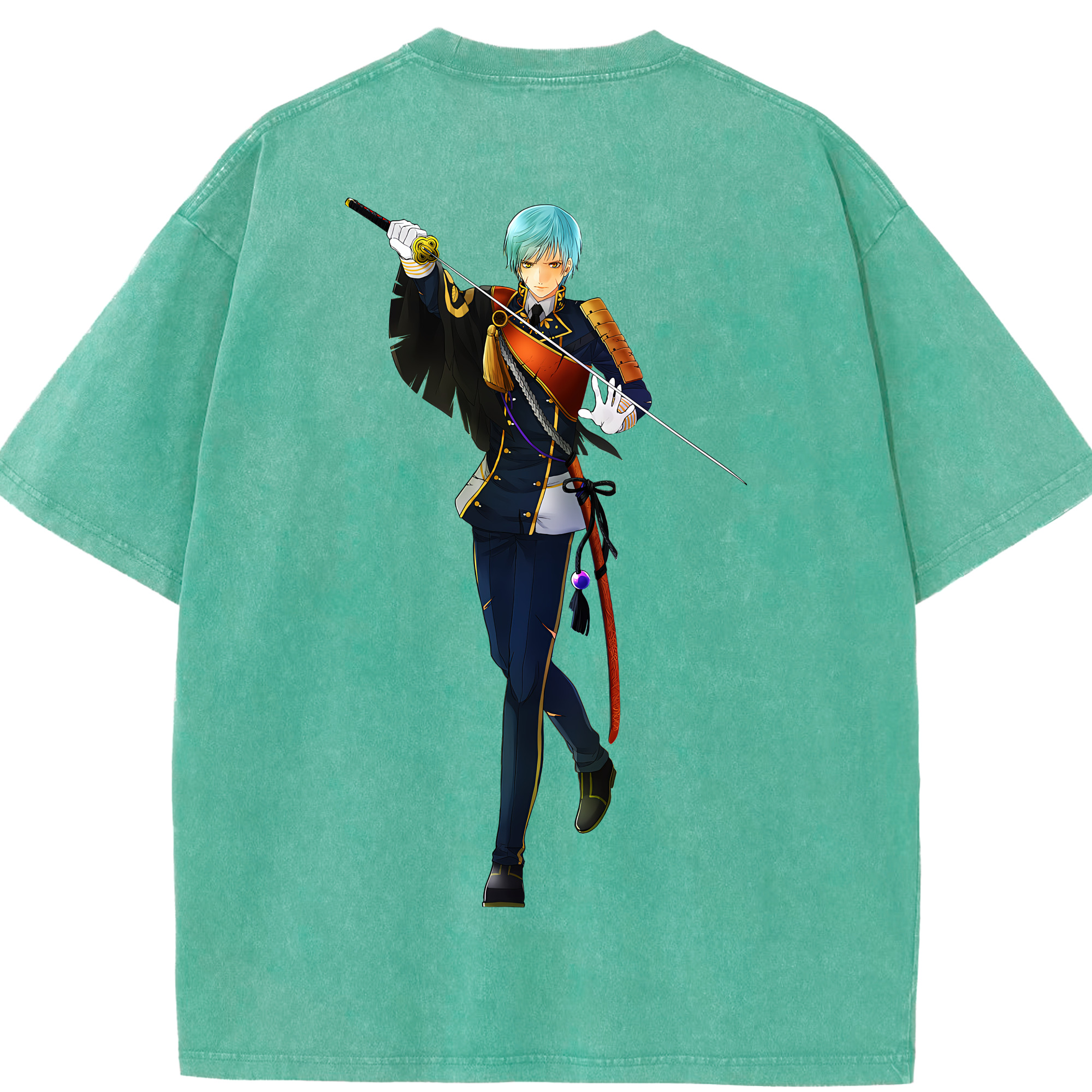 （画像用） 刀剣乱舞 Touken Ranbu 綿100% ヴィンテージ風 半袖Tシャツ（背面プリント）